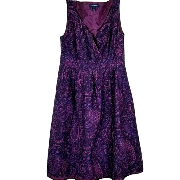 Lands End Silk Blend Paisley Print Dress Size 2 - Picture 9 of 9